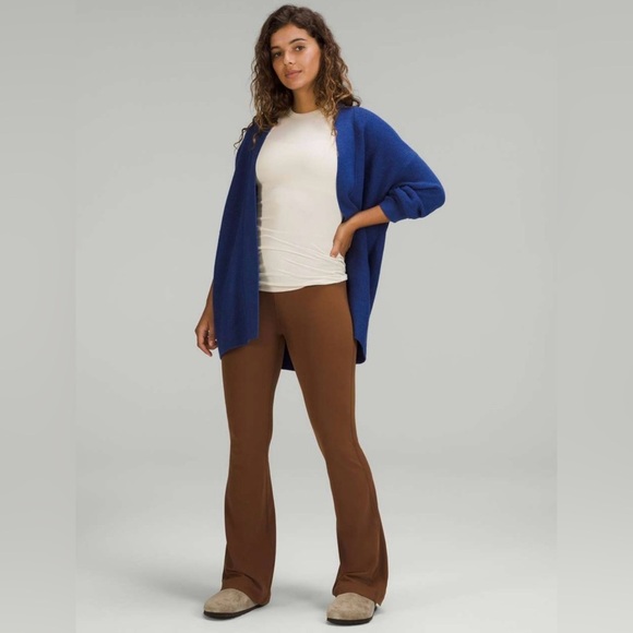 Lululemon Merino Wool-Blend Ribbed Long Wrap Sweater in Heathered Psychic - Picture 2 of 7